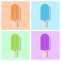 Vector illustration of ice cream or popsicle in cartoon style