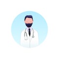 Bearded doctor with stethoscope