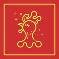 Vector illustration of icon chinese 2017 New Year concept in flat bold line style. Royalty Free Stock Photo