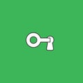 Vector illustration icon concept of key into keyhole, lock or unlock Royalty Free Stock Photo