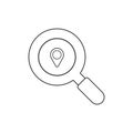 Vector illustration icon concept of magnifier with map pointer Royalty Free Stock Photo