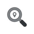 Vector illustration icon concept of magnifier with map pointer Royalty Free Stock Photo