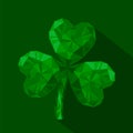 Vector illustration icon of crystal emerald Shamrock. Royalty Free Stock Photo