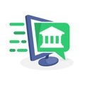 Vector illustration icon with digital media concept about banking information Royalty Free Stock Photo