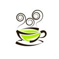 Vector icon of green tea cup Royalty Free Stock Photo