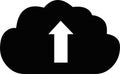 icon silhouette cloud uploading file