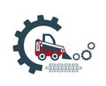 Vector illustration of the icon and logo of a special equipment loader for construction work of enterprises and organizations. Royalty Free Stock Photo