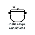 Vector illustration of an icon of a saucepan for making soup or sauce.