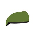 Vector illustration of a green beret hat