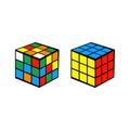 Vector illustration of two rubik cubes