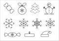 Vector illustration, icons christmas