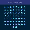 Vector illustration icons set of graphic designer items and tools flat style design icon set Royalty Free Stock Photo