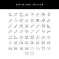 Vector illustration icons set of graphic designer items and tools outline icon set Royalty Free Stock Photo