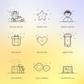 Vector illustration of icons set shopping commerce, marketing, business concept in line style.