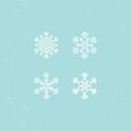 Vector illustration. Icons set of white snowflakes. Royalty Free Stock Photo