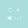 Vector illustration. Icons set of white snowflakes. Royalty Free Stock Photo