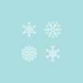 Vector illustration. Icons set of white snowflakes. Royalty Free Stock Photo