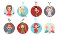 Vector Illustration Icons Set With Zodiac Signs For Kids Royalty Free Stock Photo