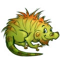Vector illustration of iguana in cartoon style Royalty Free Stock Photo