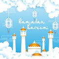 Illuminated lamp for Ramadan Kareem Greetings for Ramadan background