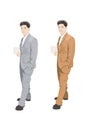 Vector illustration: illustration, Asian man wearing in different suits. Royalty Free Stock Photo