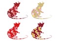 New Year`s card material, zodiac fashionable mouse set