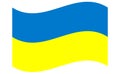 Vector drawing. National waving blue-yellow Ukrainian flag.