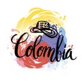 Vector illustration independence day of Colombia.