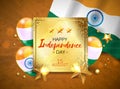 Vector illustration of Independence Day of India banner with Indian flag tricolor