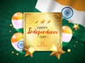 Vector illustration of Independence Day of India banner with Indian flag tricolor