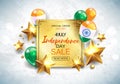 Vector illustration of Independence Day of India sale banner with Indian flag tricolor