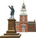 Independence Hall Vector Illustration