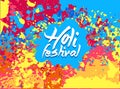 Vector illustration of India Festival of Color Happy Holi background abstract