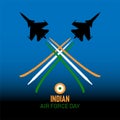 Vector Illustration of Indian Air Force Day observed on October 8