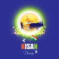 Vector illustration for Indian day Kisan Diwas Royalty Free Stock Photo