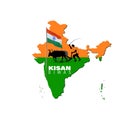 Vector illustration for Indian farmers day. Kisan diwas written in Hindi which means farmers days