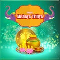 Vector illustration concept of Happy Akshaya Tritiya greeting.