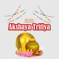 Vector illustration concept of Happy Akshaya Tritiya greeting.