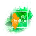 Vector illustration Indian Independence Day, India flag in trendy style. 14 August. Watercolor design template for