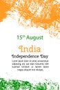 Vector illustration Indian Independence Day, India flag in trendy style. 14 August.