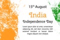 Vector illustration Indian Independence Day, India flag in trendy style. 14 August.