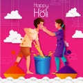 Indian people playing India Festival of Color Happy Holi background