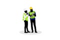 Vector illustration of Industrial engineer and technician characters isolated cartoon vector illustration, Foreman and worker team