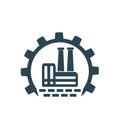 Vector illustration, industrial object icon and gears.