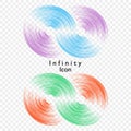 Vector illustration of infinity on transparent background. Template for logo, symbol, emblem. Design element for poster. Royalty Free Stock Photo