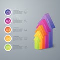 Vector illustration infographic five options 3d arrows Royalty Free Stock Photo