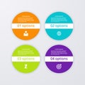 Vector illustration infographics four circles Royalty Free Stock Photo