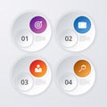 Vector illustration infographics four circles Royalty Free Stock Photo