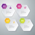 Vector illustration infographics four hexagon