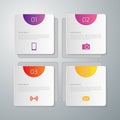 Vector illustration infographics squares with rounded corners